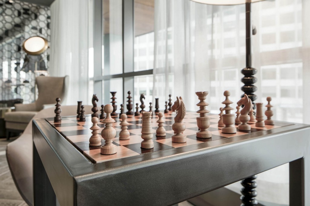 Game of chess in The Hepburn's billiards room.
